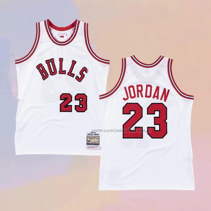 Camiseta Chicago Bulls Michael Jordan NO 23 Mitchell & Ness 1984-85 Blanco